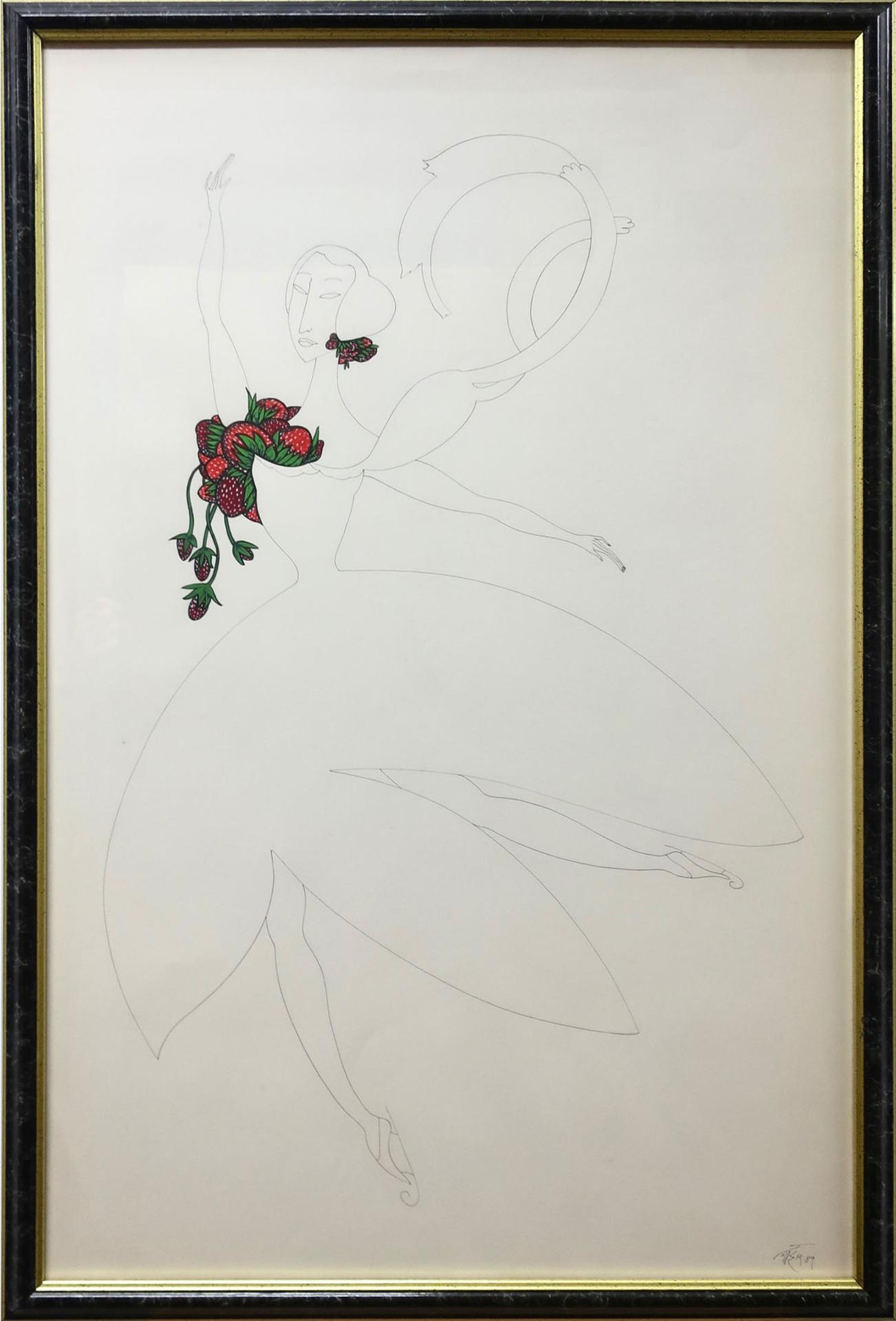 Toller Cranston (1949-2015) - Untitled (Strawberry Skating Queen)