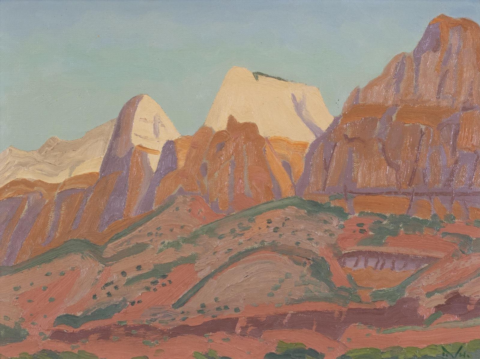 Illingworth Holey (Buck) Kerr (1905-1989) - At Watchman Viewpoint, Zion Nat. Park, Utah; 1977