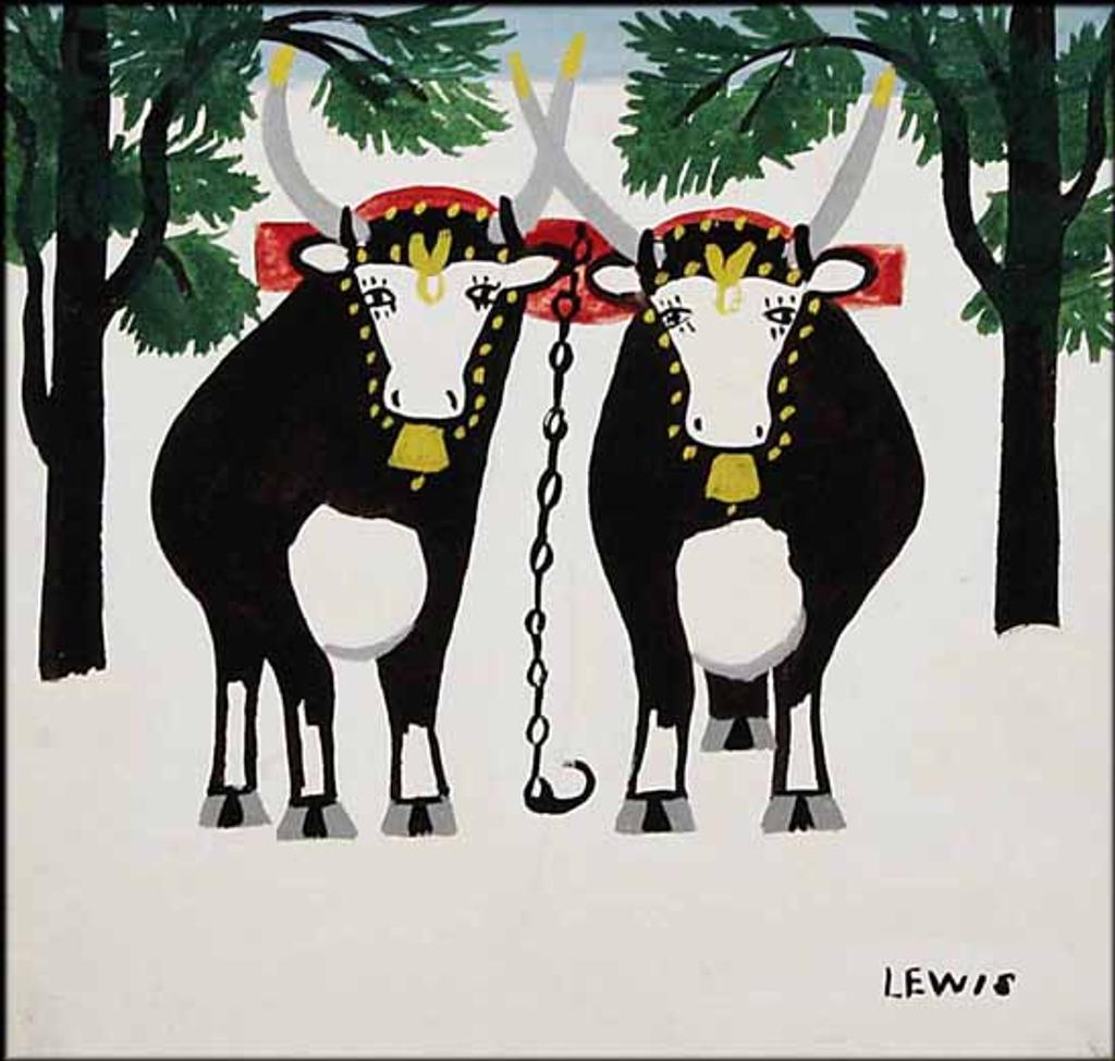 Maud Kathleen Lewis (1903-1970) - Two Oxen