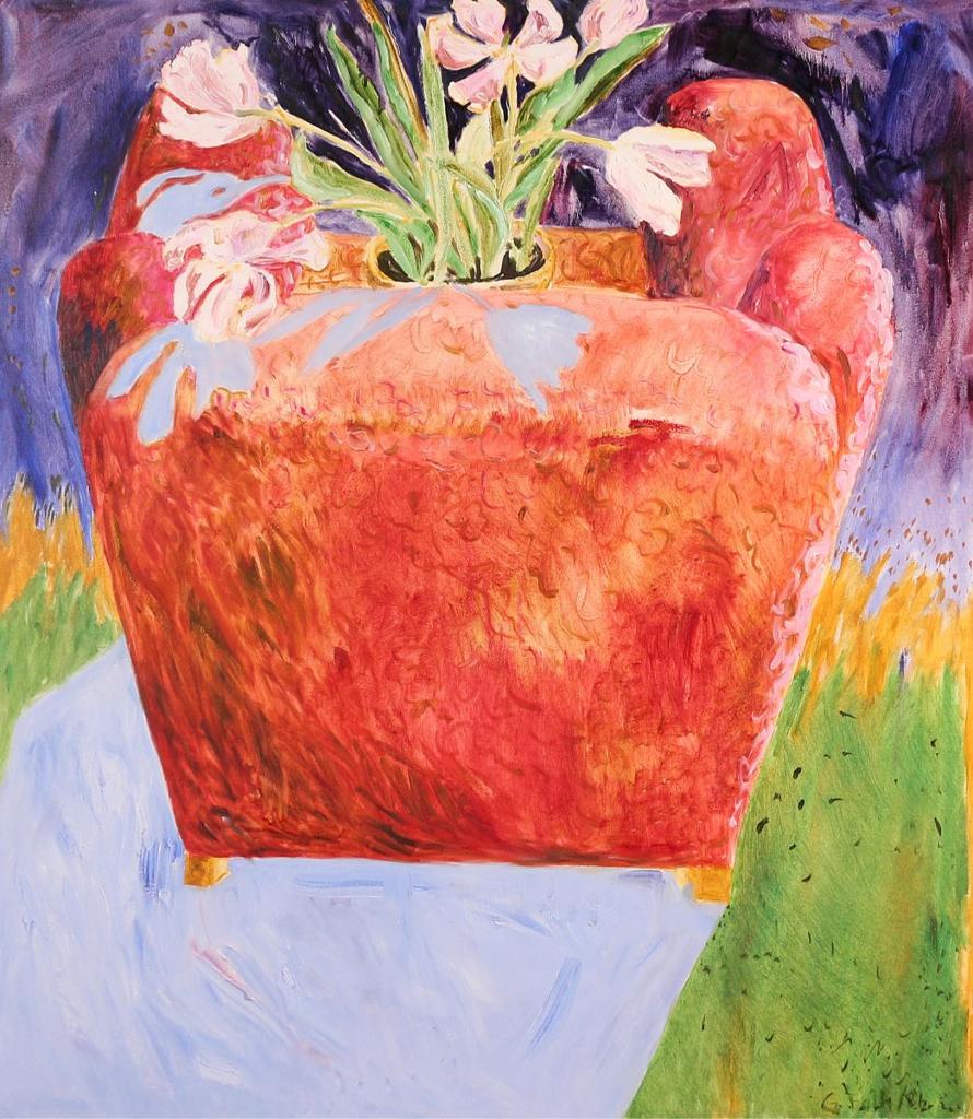 Agatha (Gathie) Falk (1928) - Soft Chair With Tulips; 1986