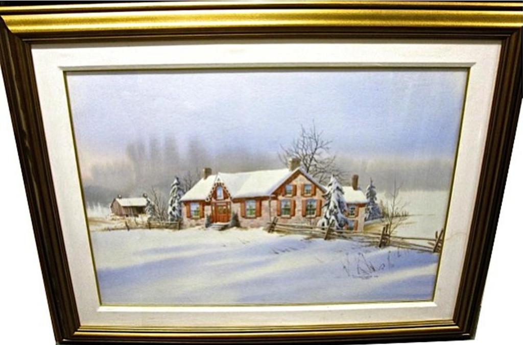 Jack Henry Reid (1925-2009) - The Red Farm House - Winter