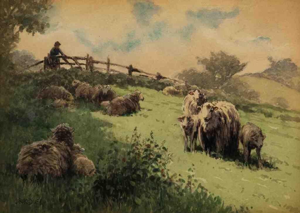 John Robert Keitley Duff (1862-1938) - Sheep at Pasture