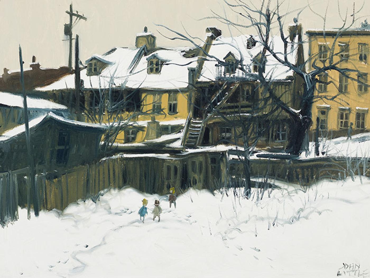 John Geoffrey Caruthers Little (1928-2024) - Sketch - Rue d'Artignon from Rue St-Michel, Québec