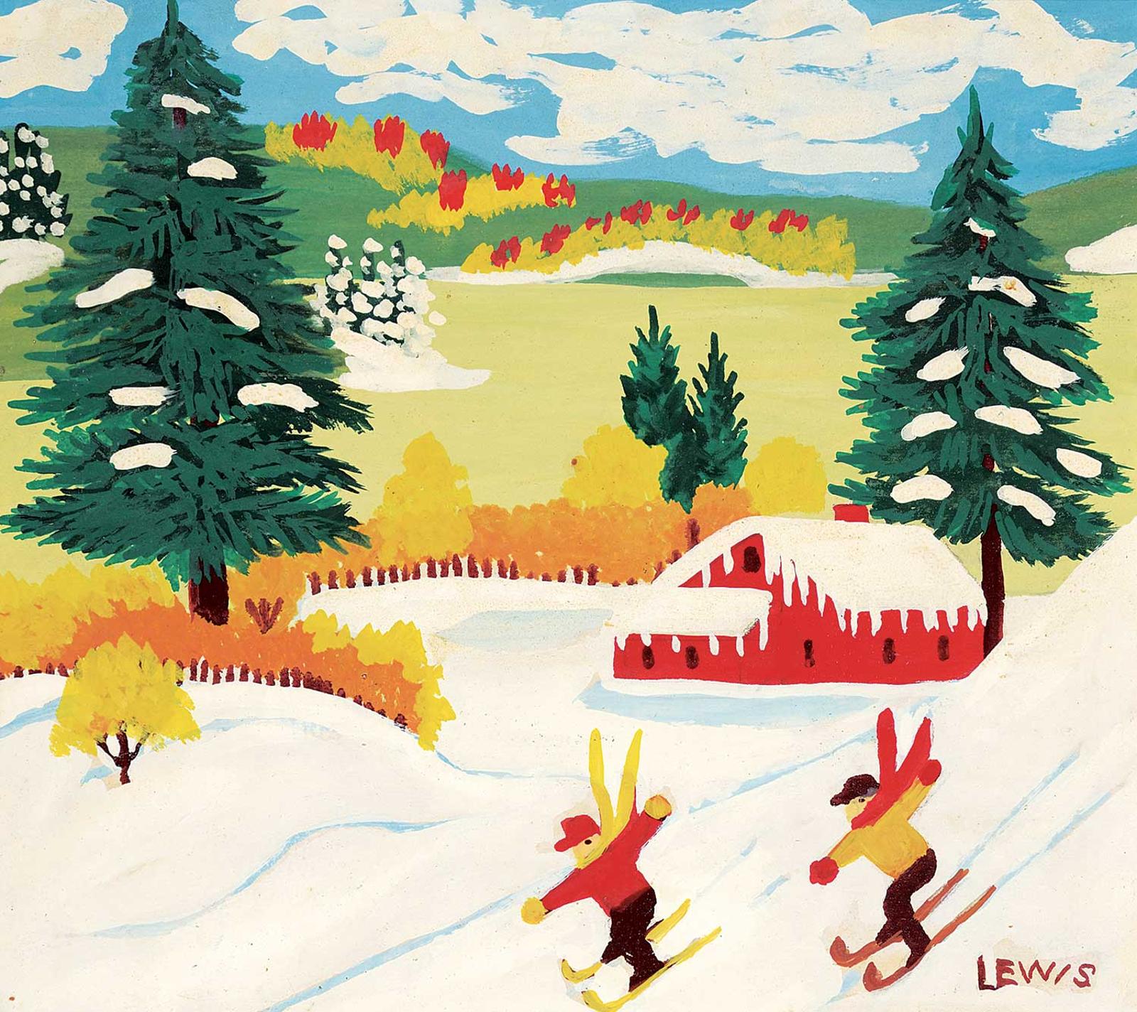 Maud Kathleen Lewis (1903-1970) - Untitled - Two Skiers