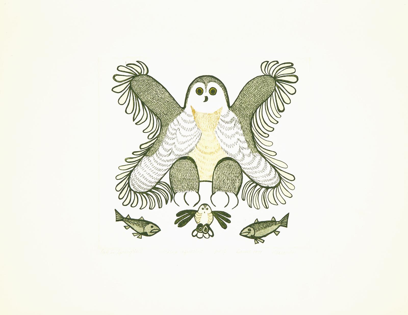 Pitaloosie Saila (1942-2021) - Owl In Springtime