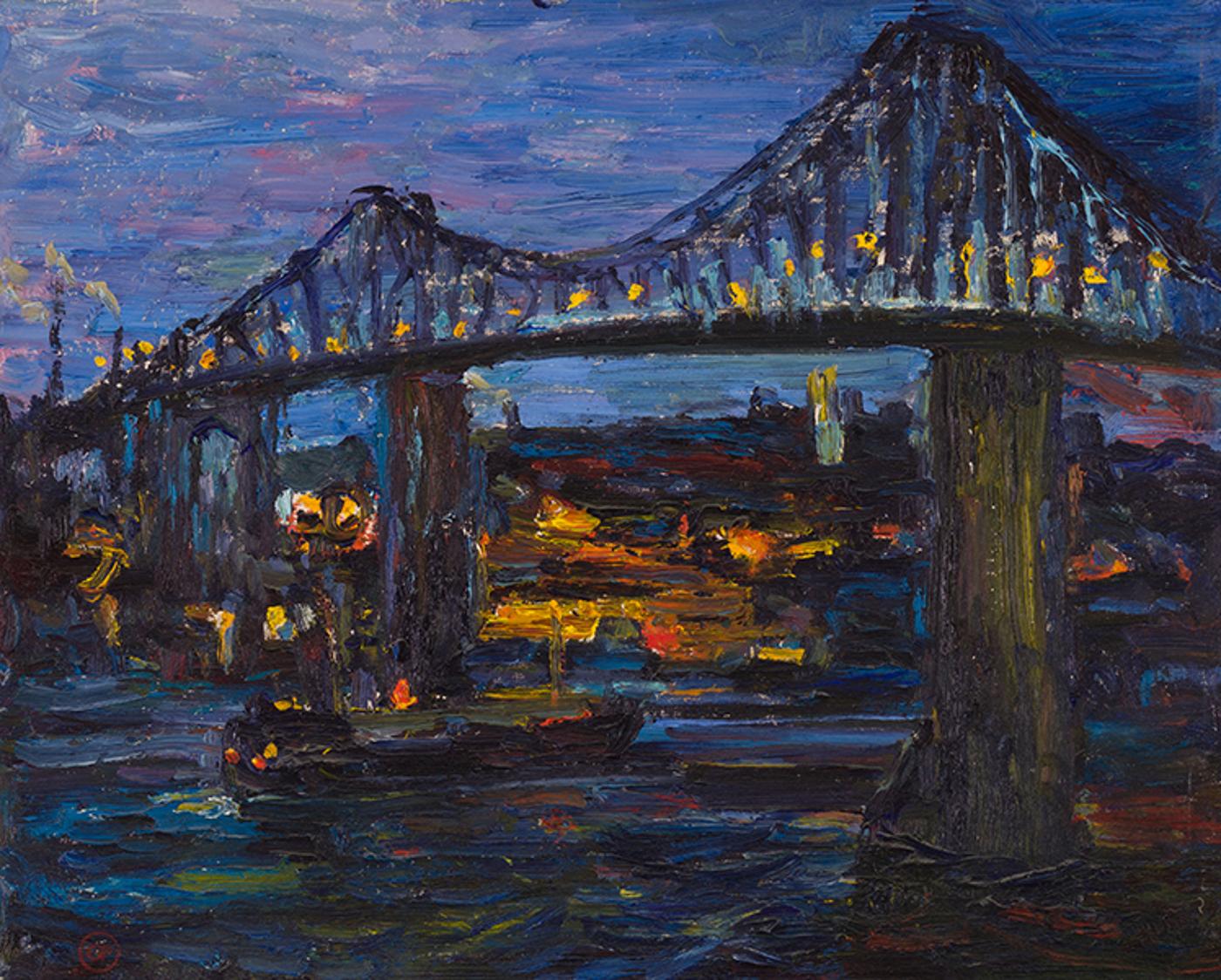 George Alfred Paginton (1901-1988) - Bridge at Night, Montreal