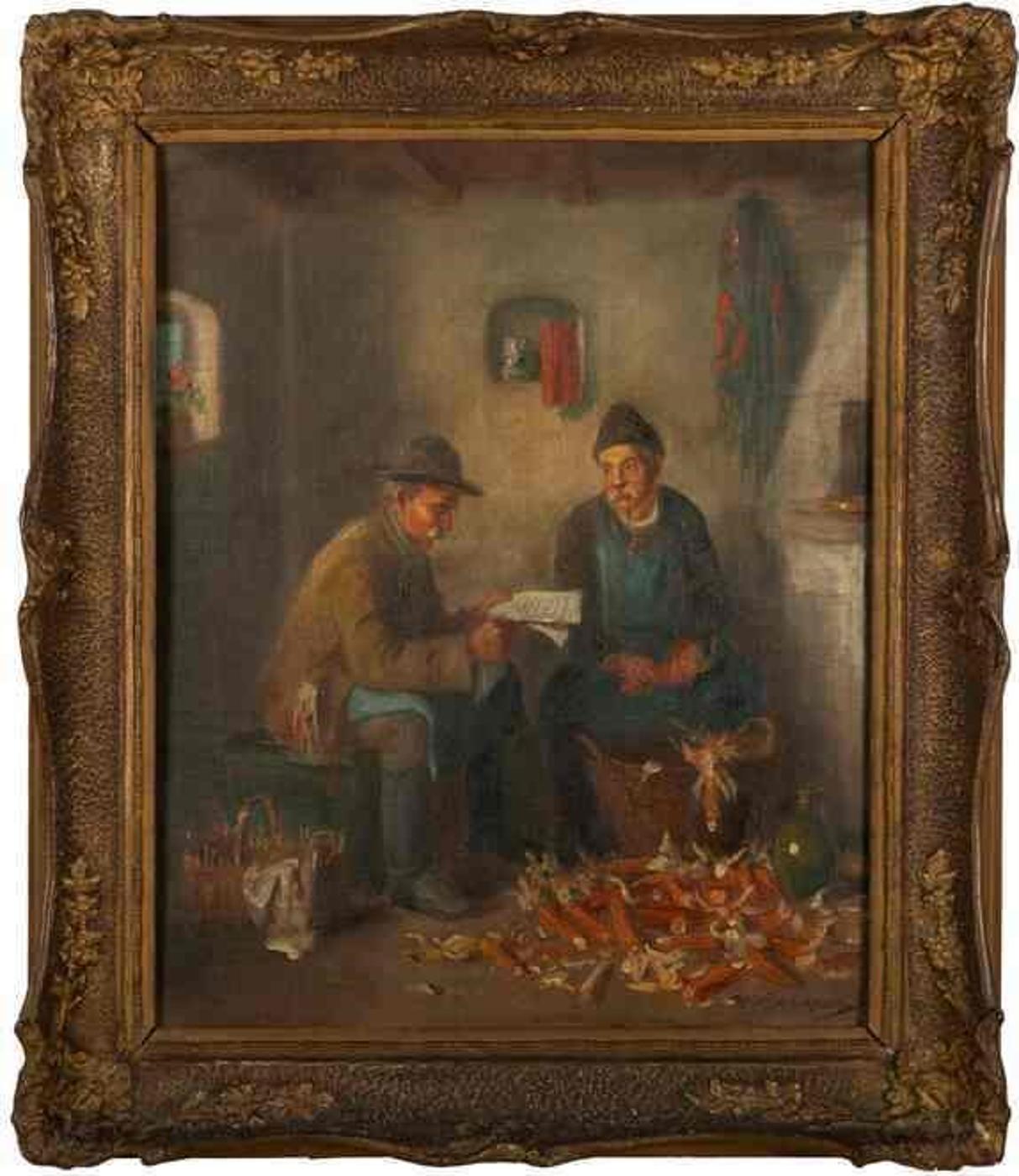 Andor G. Horvath (1876-1966) - Shucking corn