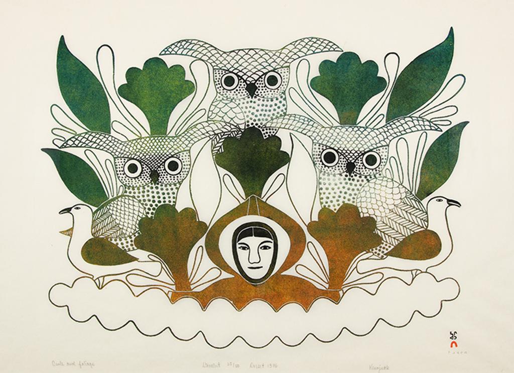 Kenojuak Ashevak (1927-2013) - Owls and Foliage