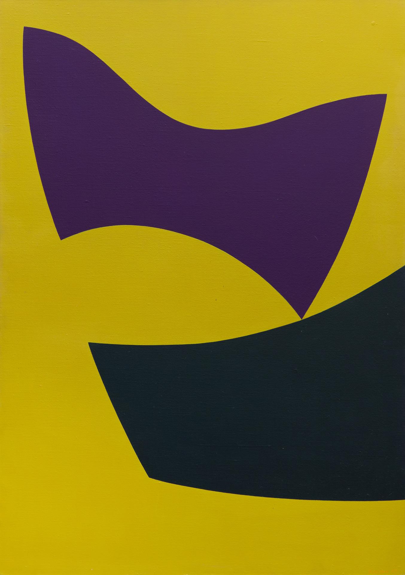 Fernand Leduc (1916-2014) - Équilibre violet d'Égypte vert olive foncé, 1967