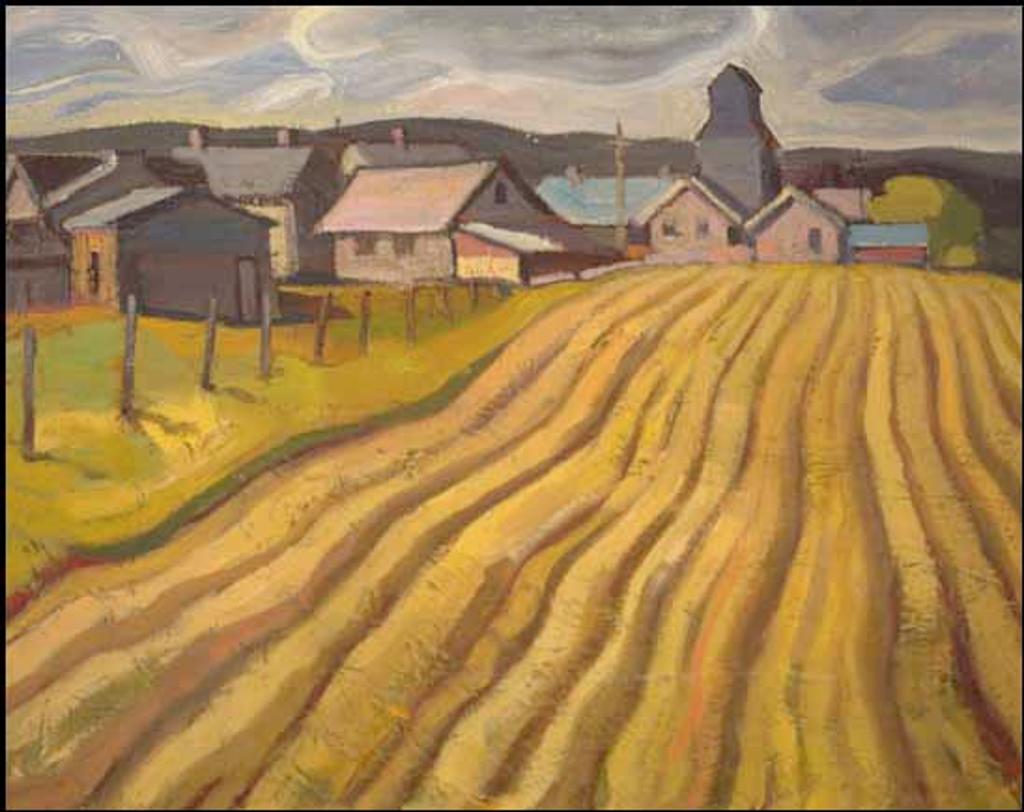 Henry George Glyde (1906-1998) - Western Canadian Town - Near Edmonton, Alberta (Farm and Ploughed Fields)