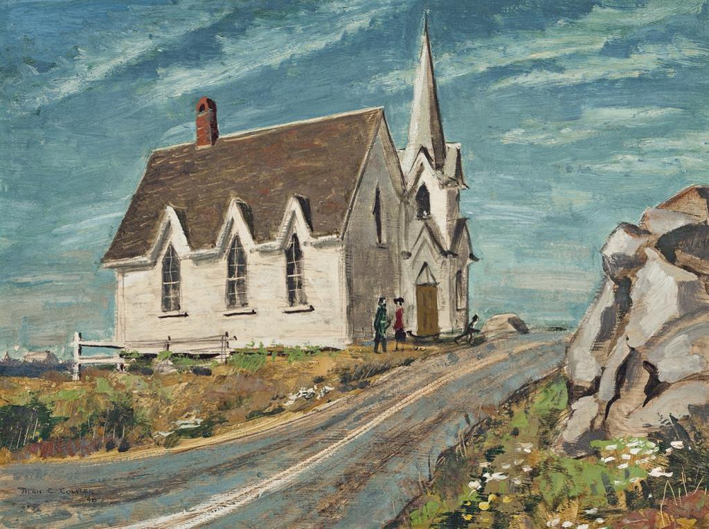 Alan Caswell Collier (1911-1990) - Church at Shag Harbour, N.S