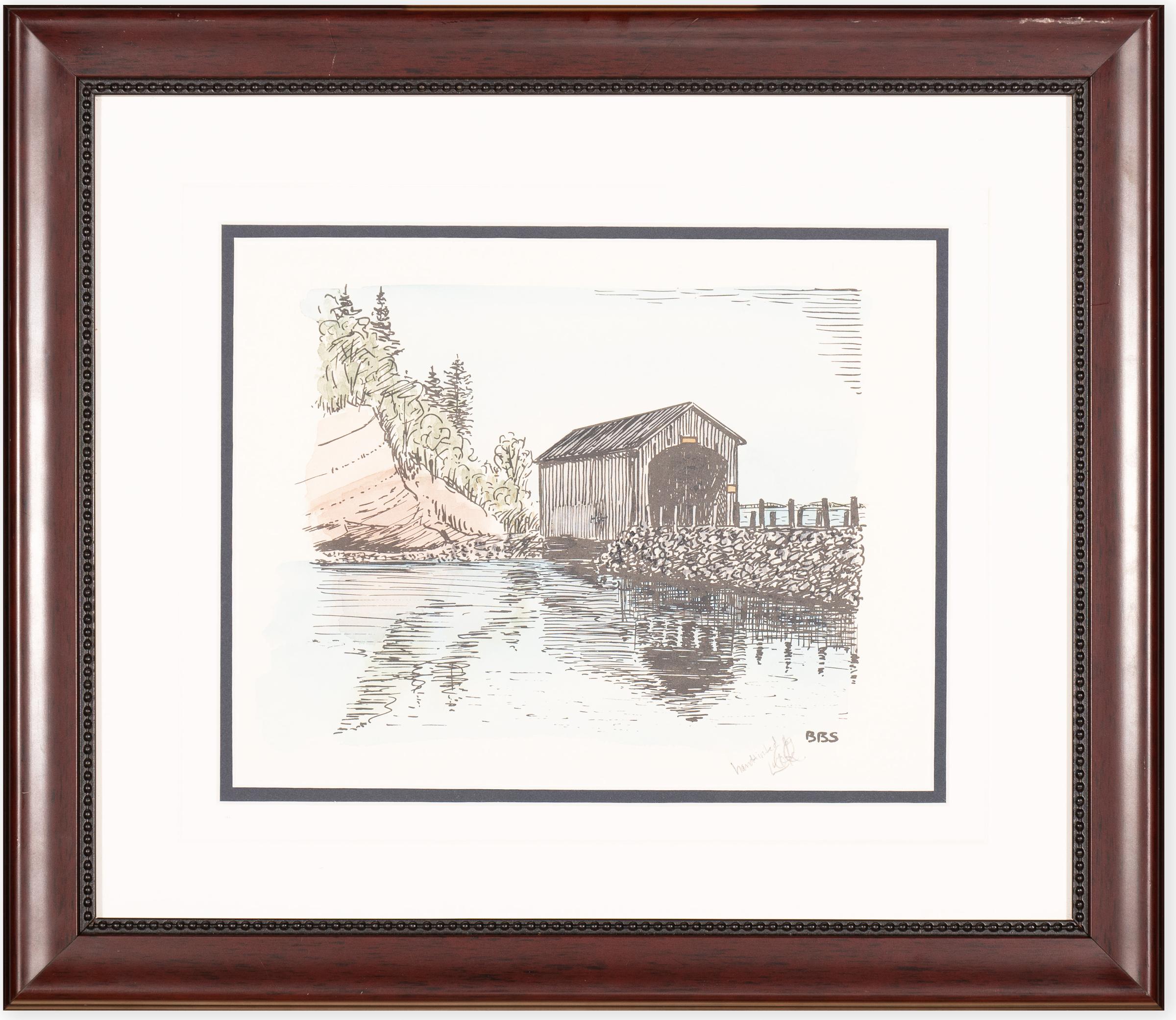 Basil Stead - Untitled (St. Martins Harbour and Covered Bridge)