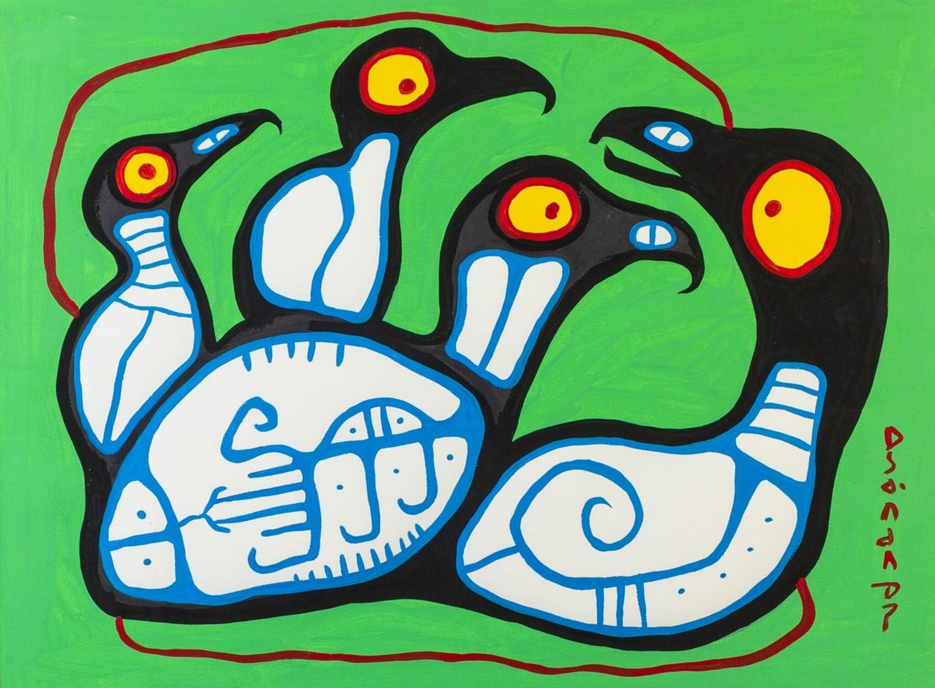 Norval H. Morrisseau (1931-2007) - Bird Family