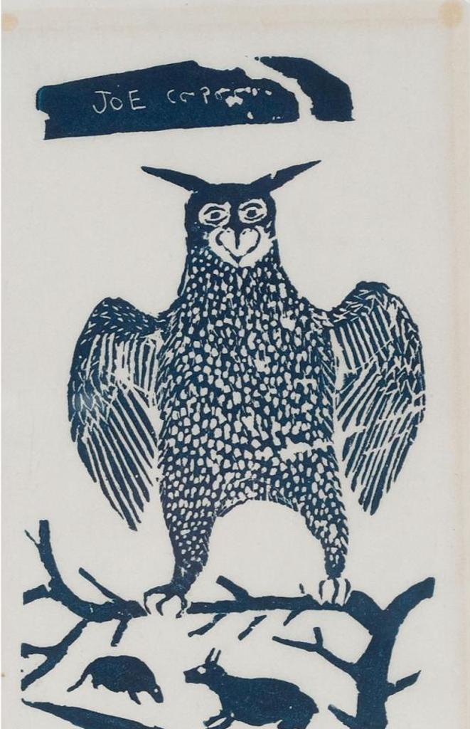 Joe Talirunili (1893-1976) - Untitled (Owl With Lemmings)
