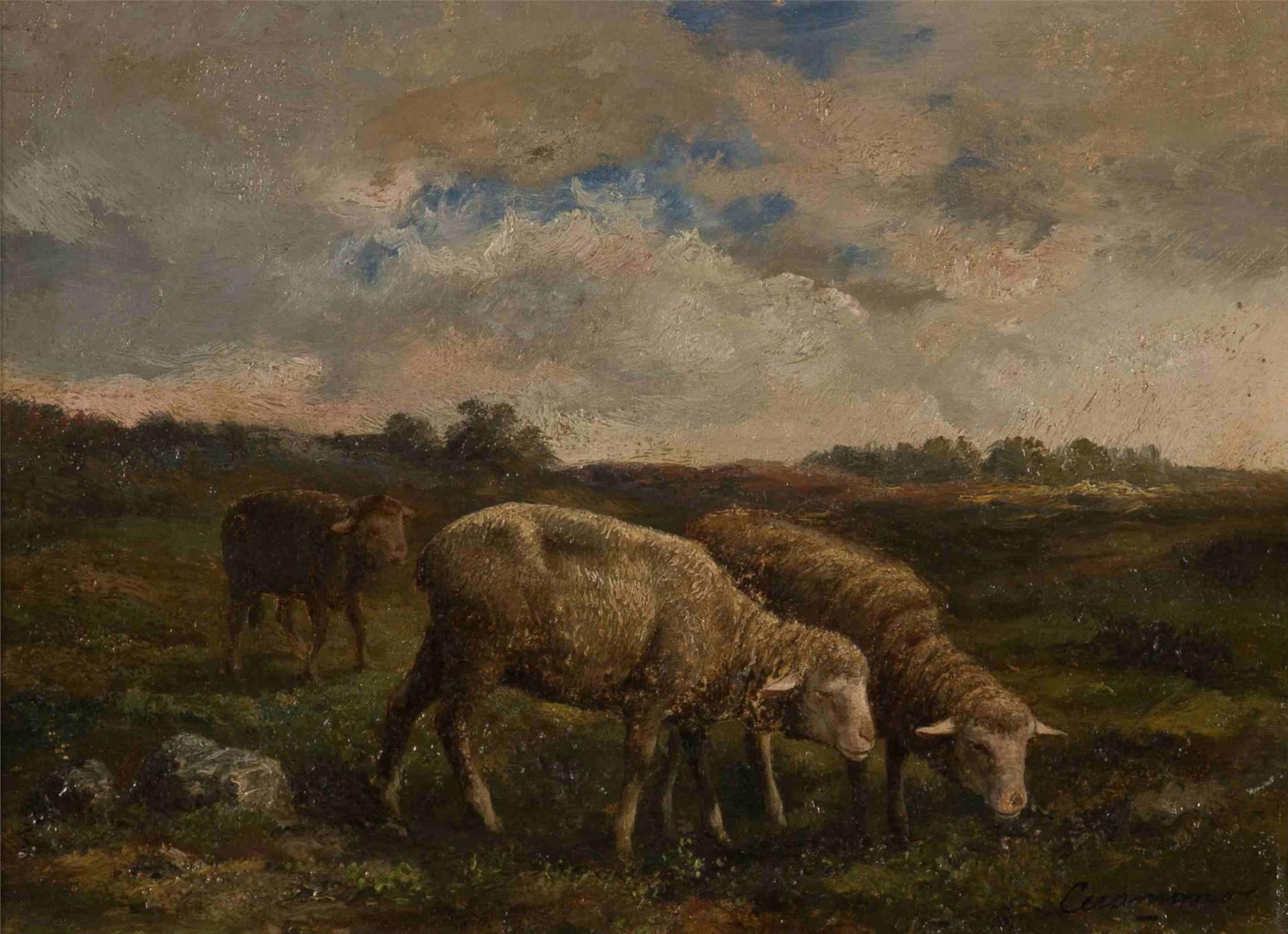 Charles Ferdinand Ceramano (1829-1909) - Sheep Grazing