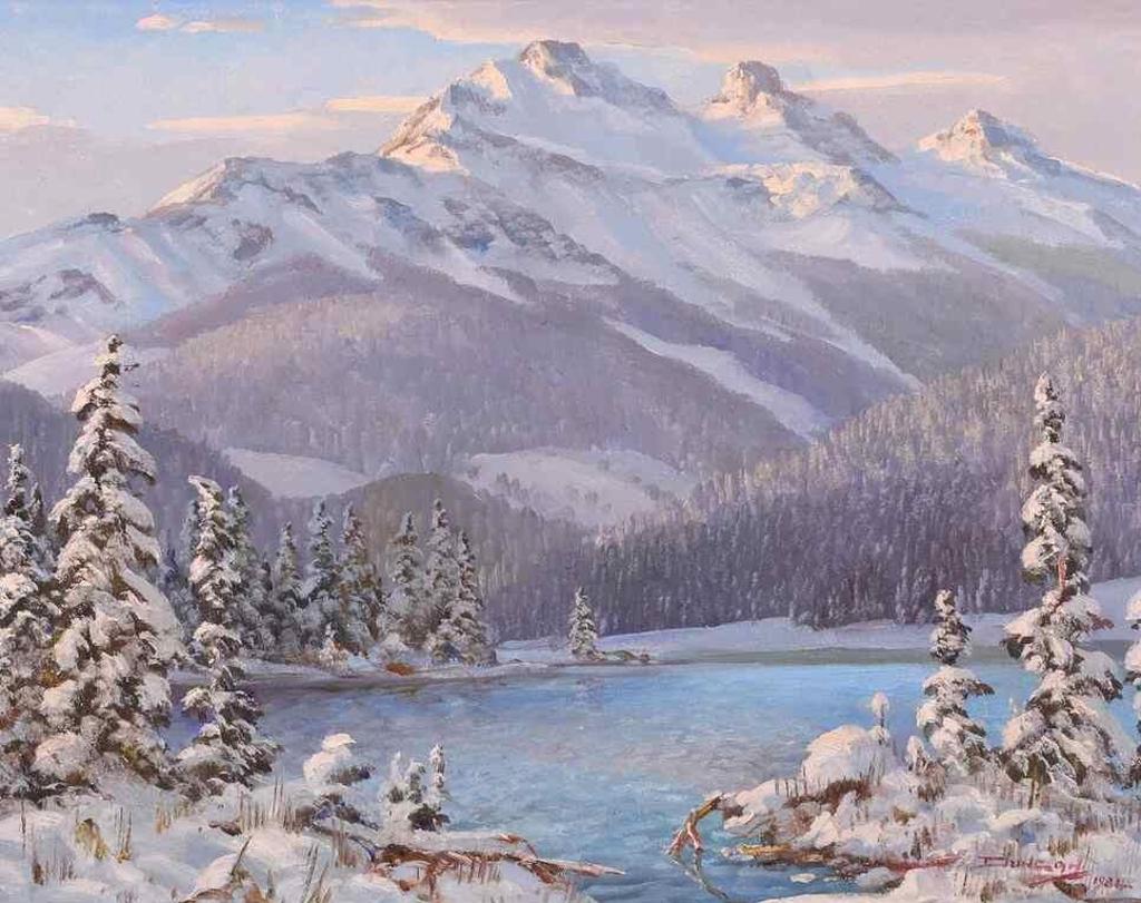 Duncan Mackinnon Crockford (1922-1991) - In Winters Grip, Lower Spray Lake, Nr. Canmore, Alberta; 1984