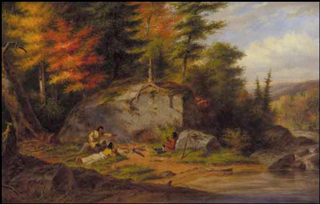 Cornelius David Krieghoff (1815-1872) - Chippewa Indians at a Portage
