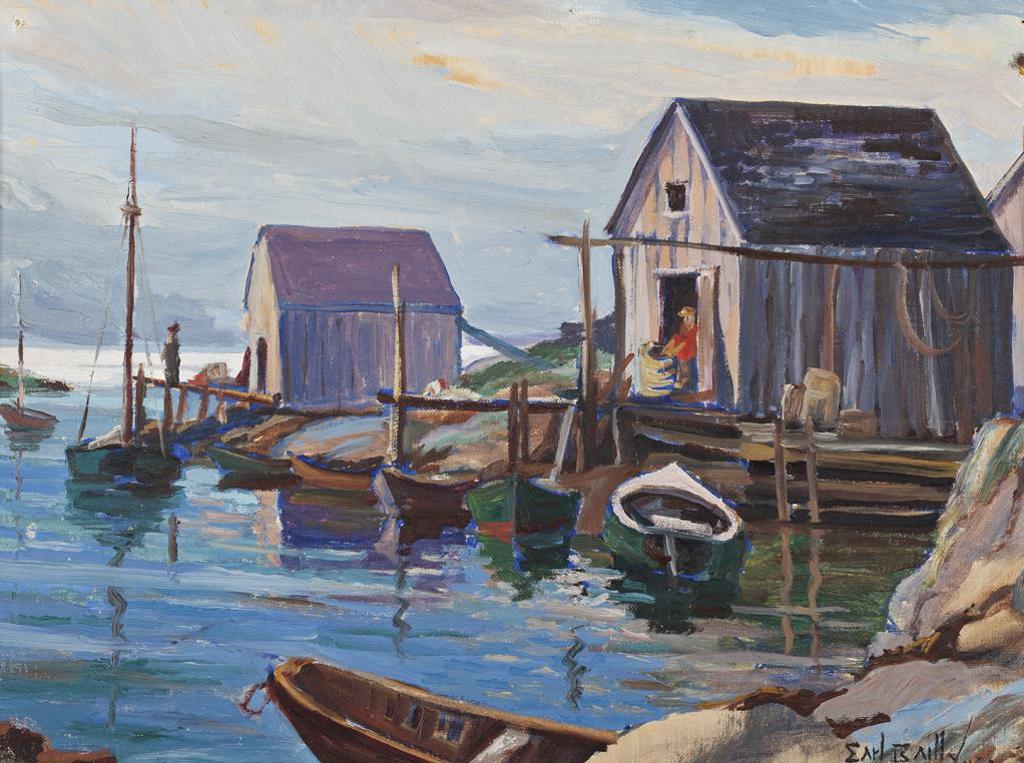 Earl Bailly (1903-1977) - Boats in Harbour