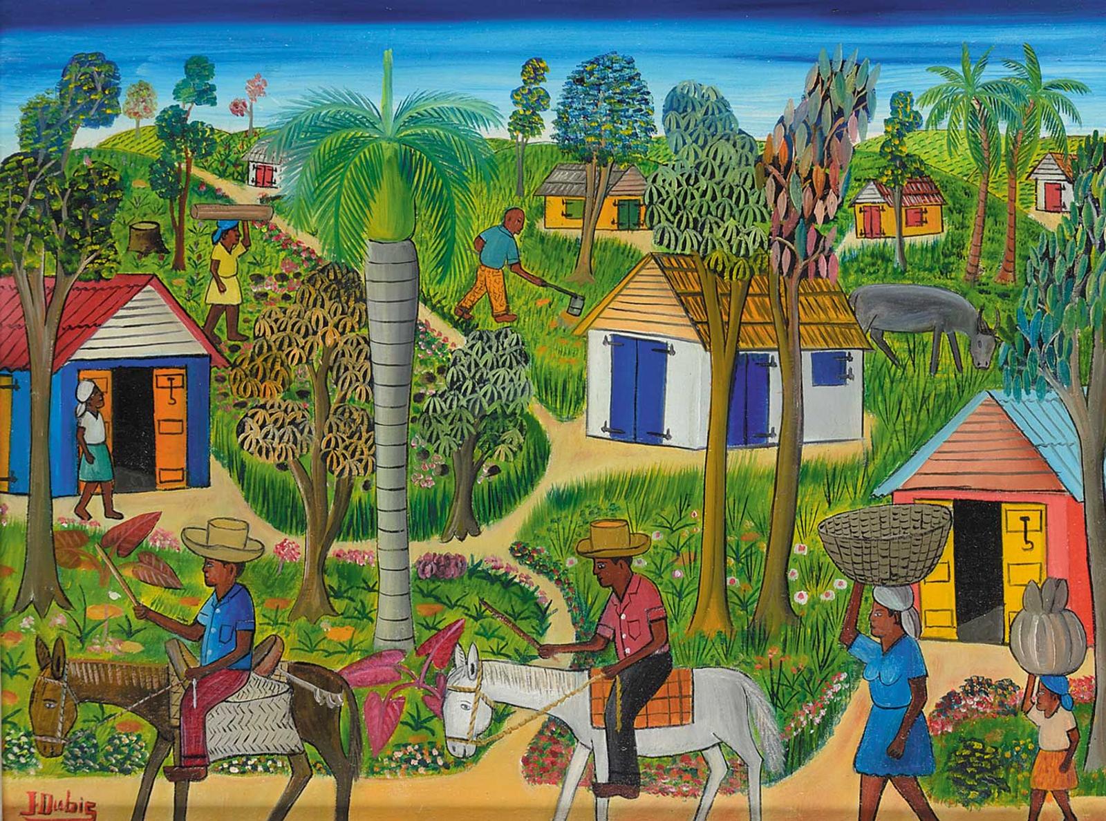 J. Dubic - Untitled - Colourful Village Life