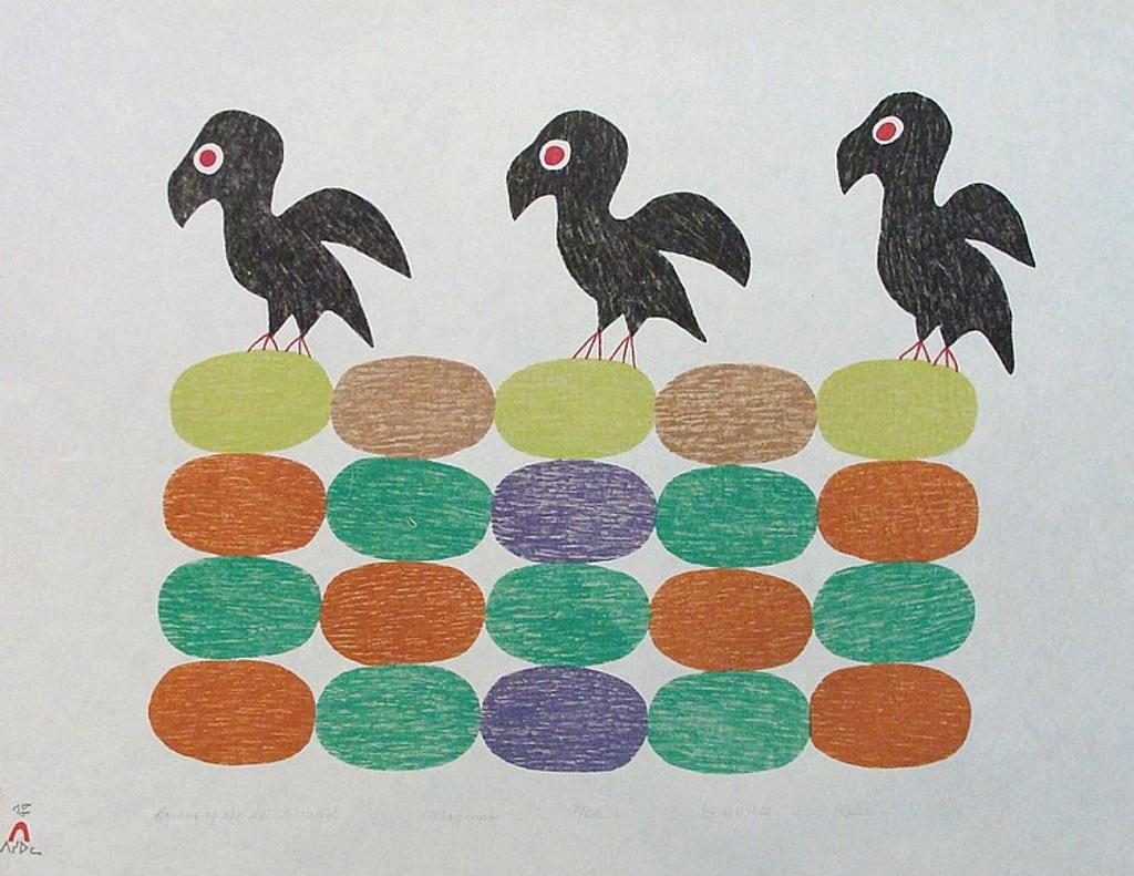 Anirnik Oshuitoq (1902-1983) - Cape Dorset Ravens of the Spirit World