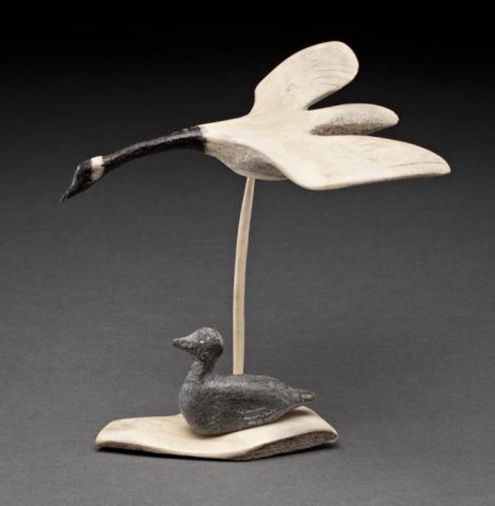 Jacob Irkok (1937-2009) - Flying Goose and Seated Bird