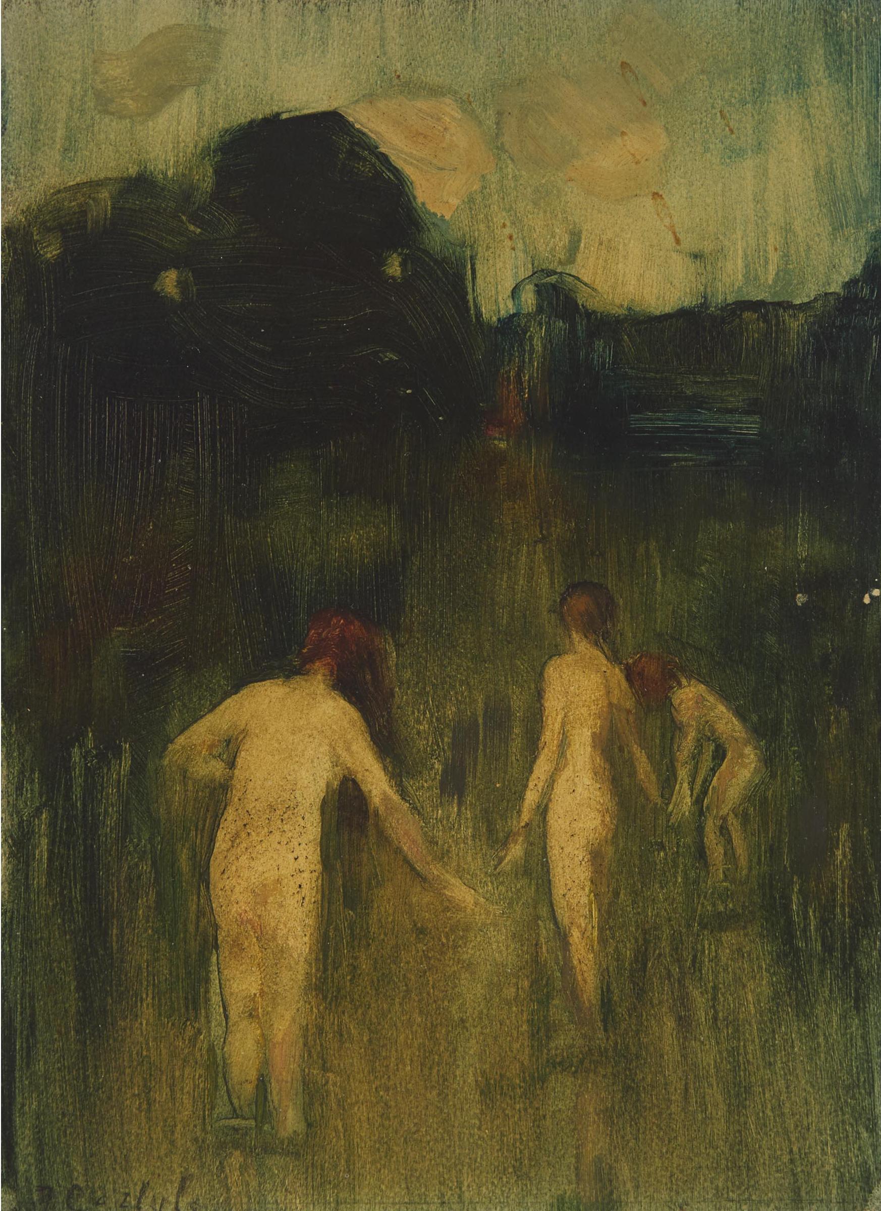 Florence Emily Carlyle (1864-1923) - Untitled (Figures)