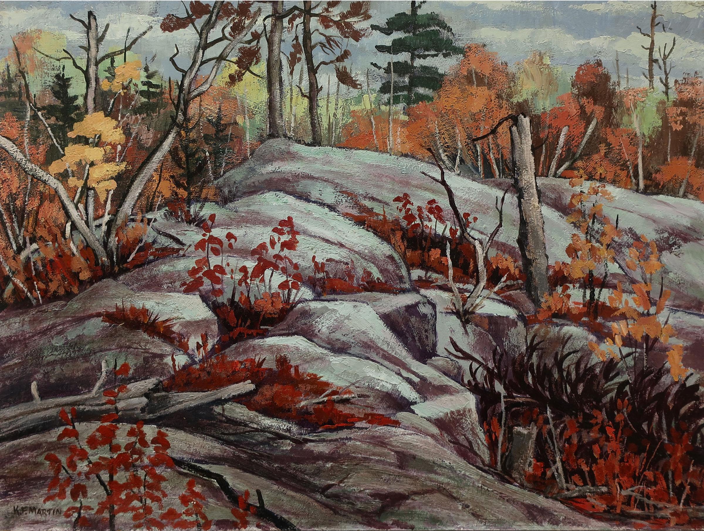 Kenneth F. Martin (1914-2010) - Moss Covered Rocks - Whiteshell (Manitoba)