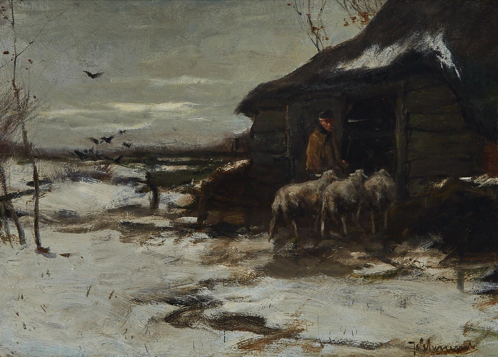 Johan Frederik Cornelis Scherrewitz (1868-1951) - Bringing In The Sheep