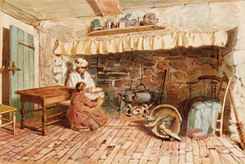 Daniel Fowler (1810-1894) - Cottage Interior, Sussex, England