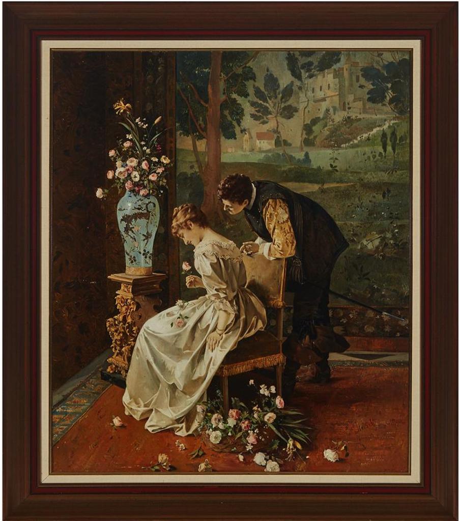 Ernst Meisel (1838-1895) - Lover Offering A Rose