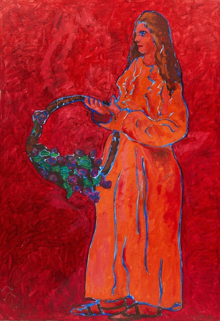 John Godfrey (1950-2001) - Portrait of Woman in Orange