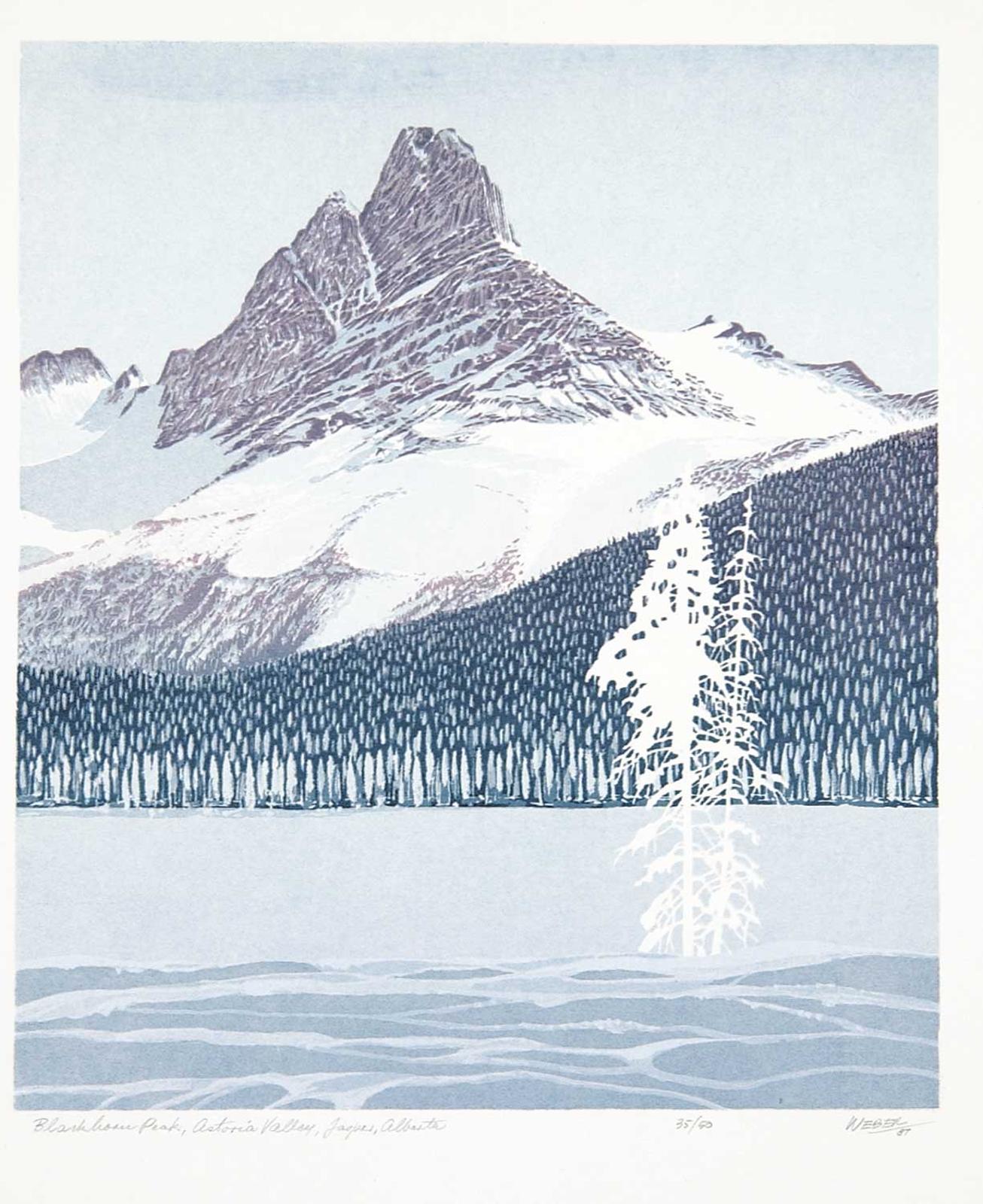 George Weber (1907-2002) - Blackhorn Peak, Astoria Valley, Jasper, Alberta  #35/50