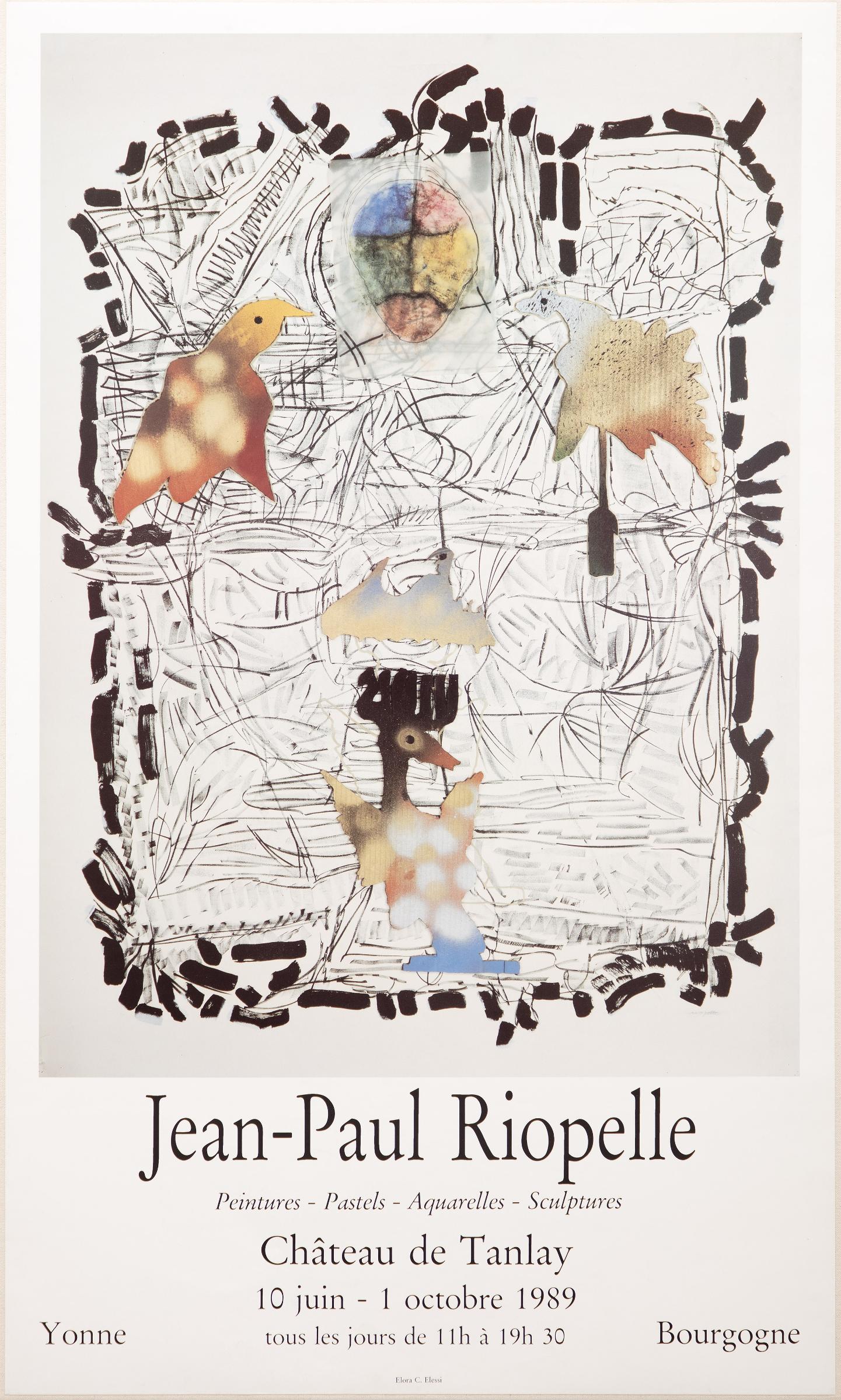 Jean-Paul Riopelle (1923-2002) - Affiche d'exposition / Exhibition poster « Jean-Paul Riopelle » au Château de Tanlay