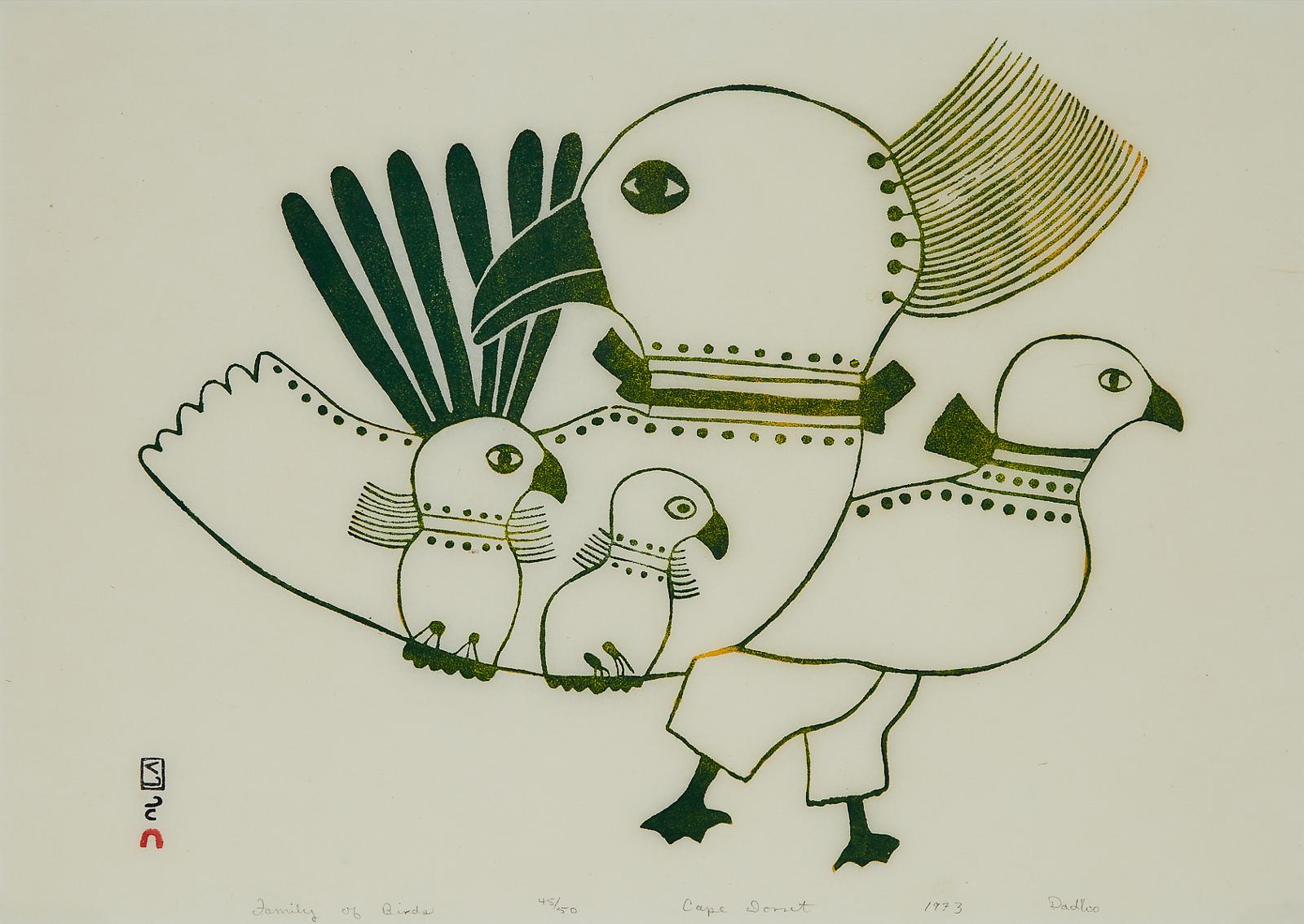 Pudlo Pudlat (1916-1992) - Family Of Birds