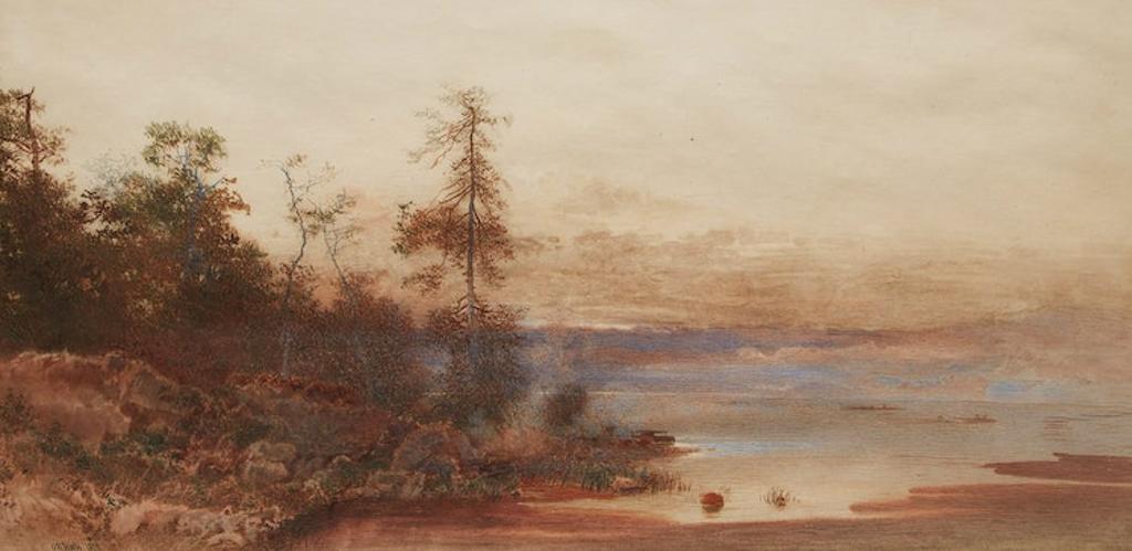 Otto Rheinhold Jacobi (1812-1901) - Scene on the Shore of Lake Ontario, Near Kingston, Ontario