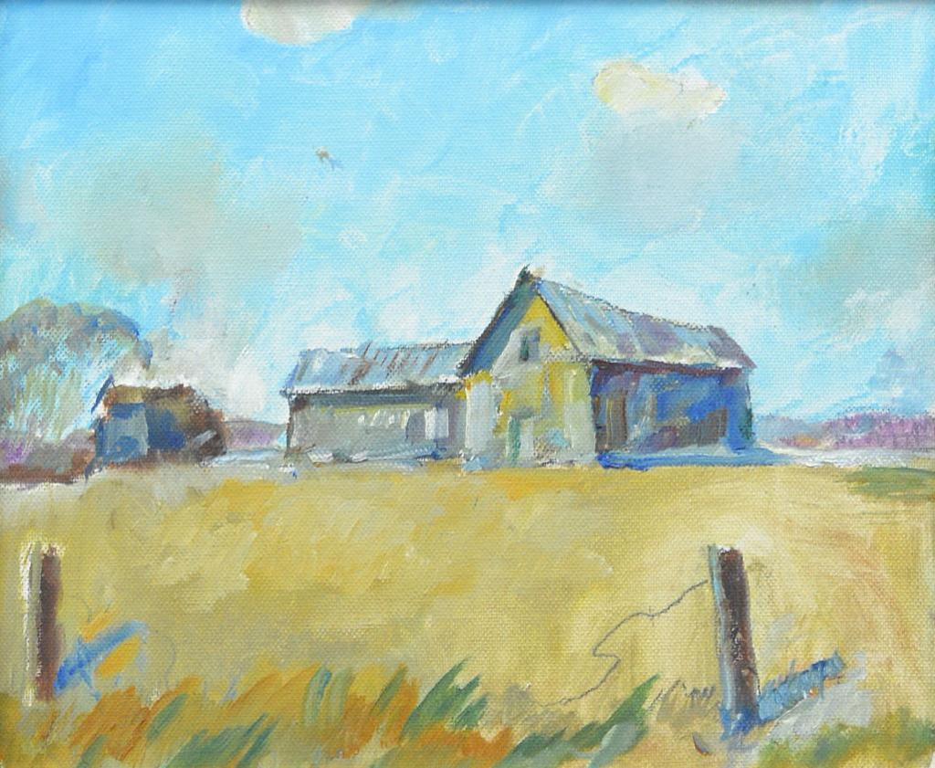 Robert Stewart Hyndman (1915-2009) - Barn and Wheatfield