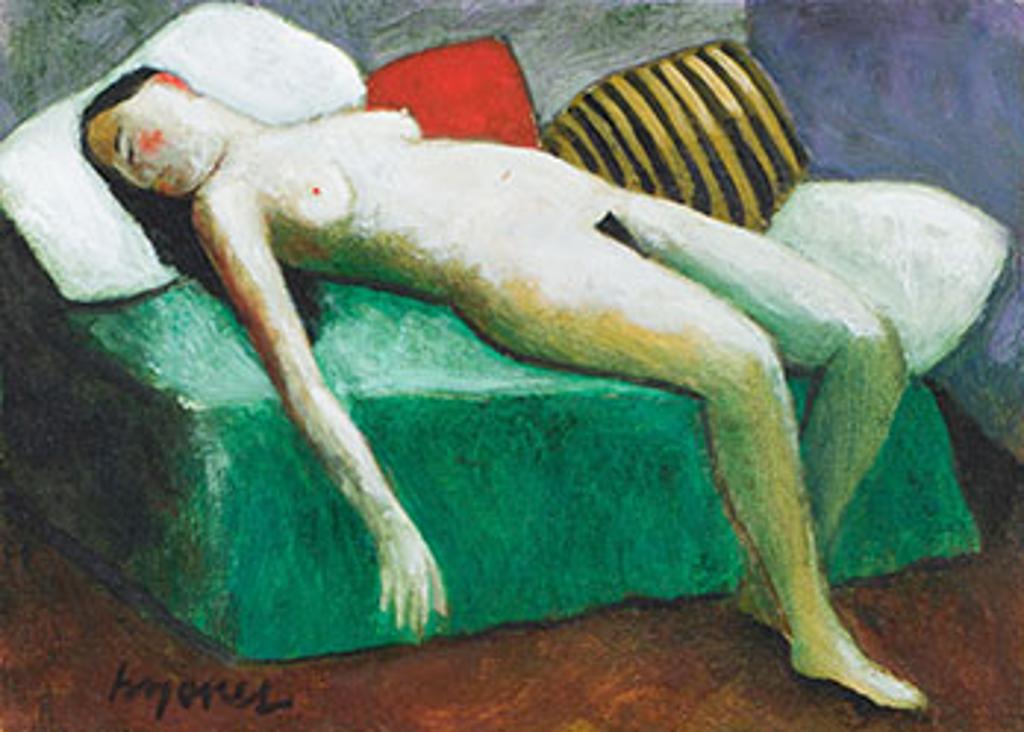 Henry Wanton (Jimmy) Jones (1925-1986) - Nude on Green Bed