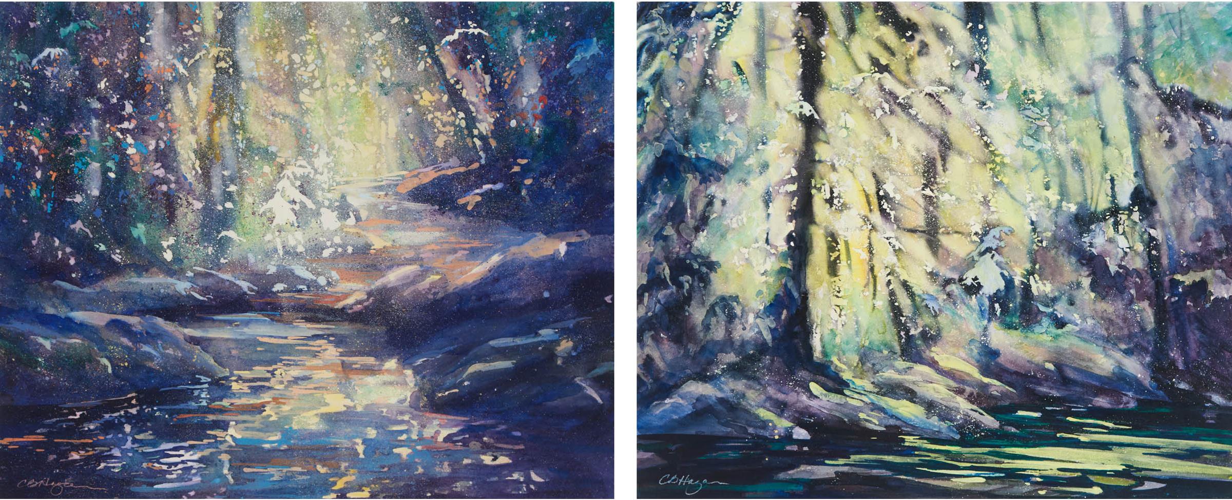 Catherine Beverly Hagan - Untitled (Two Woodland Scenes)
