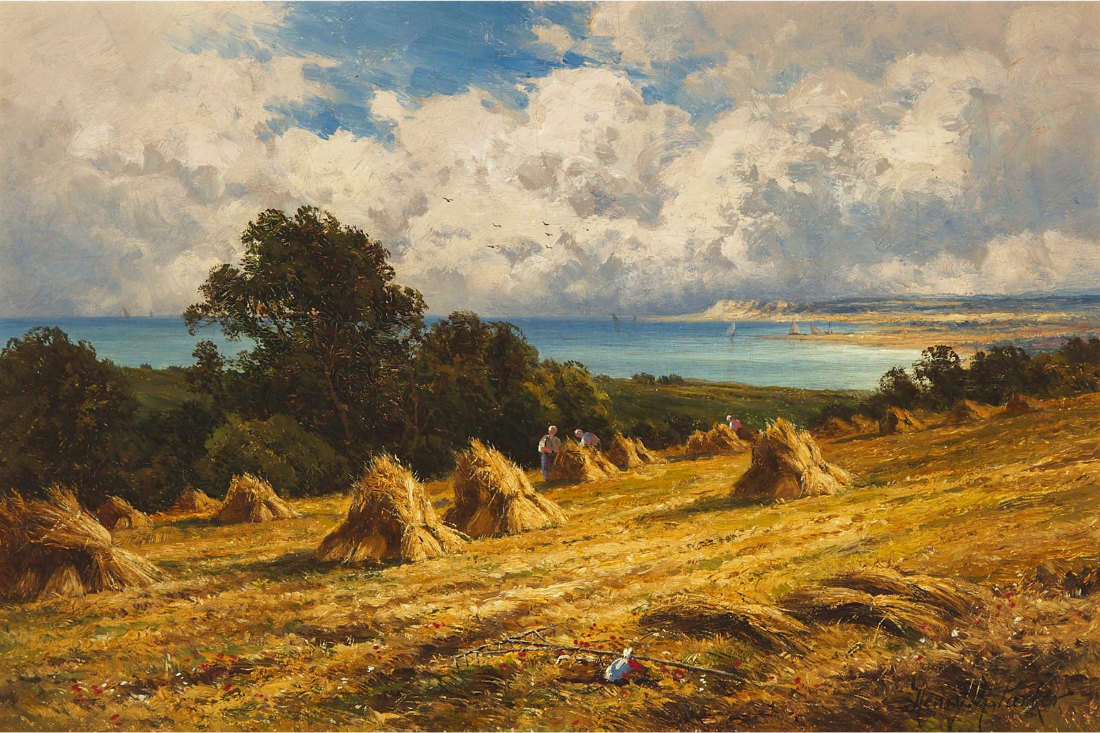 Henry H. Parker (1858-1930) - Harvesting, Eastbourne, Sussex