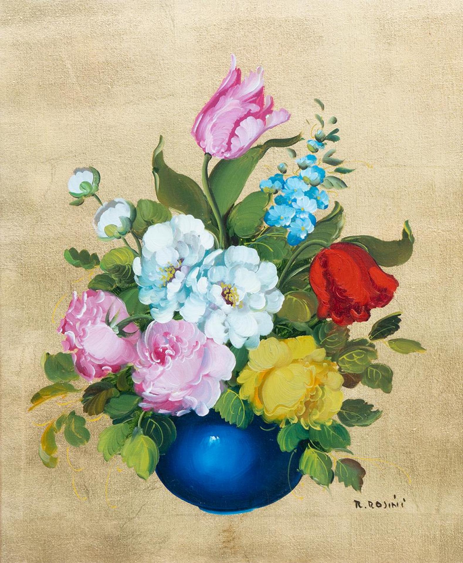 R. Rosini (1924) - Untitled - Flowers in a Blue Vase