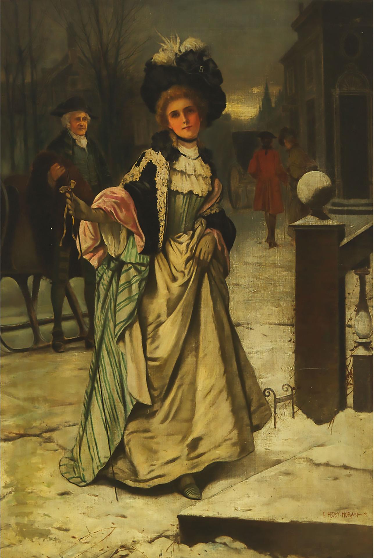 Edward Percy Moran - Lady Arriving At The Winter Ball