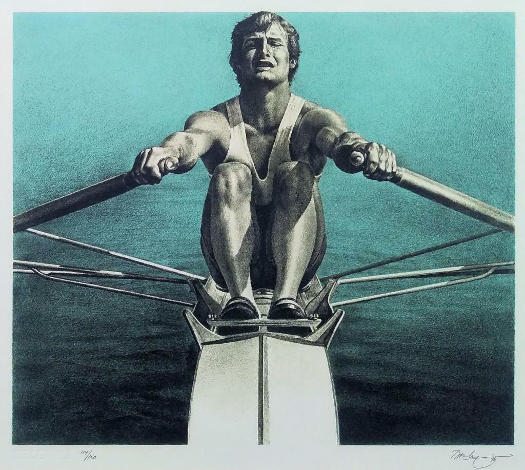 Ken (Kenneth) Edison Danby (1940-2007) - Montreal Olympic Print, The Sculler, 1976