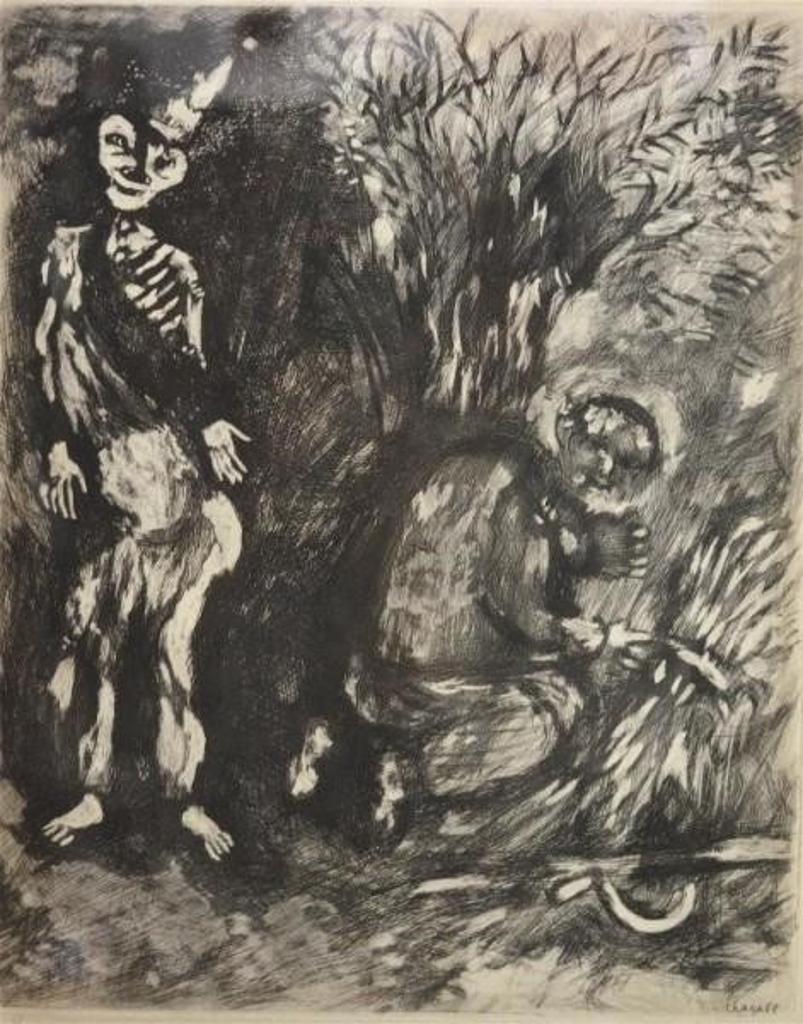 Marc Chagall (1887-1985) - La mort et le bûcheron, plate 8 (from La fontaine, fables)