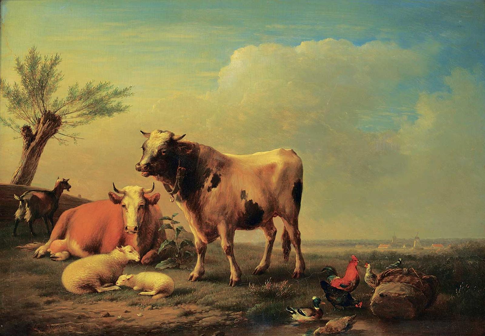 Eugene Joseph Verboeckhoven (1798-1881) - Untitled - A Quiet Afternoon
