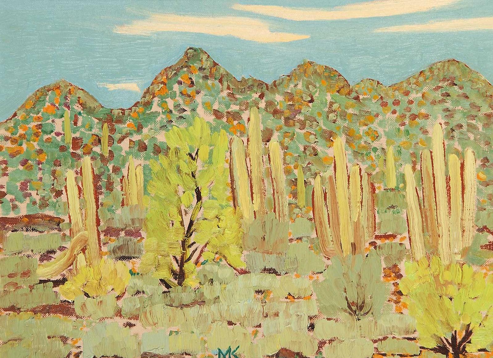 Mary Spice Kerr (1905-1982) - Eroding Hills with Suguaros, Mesa, AZ