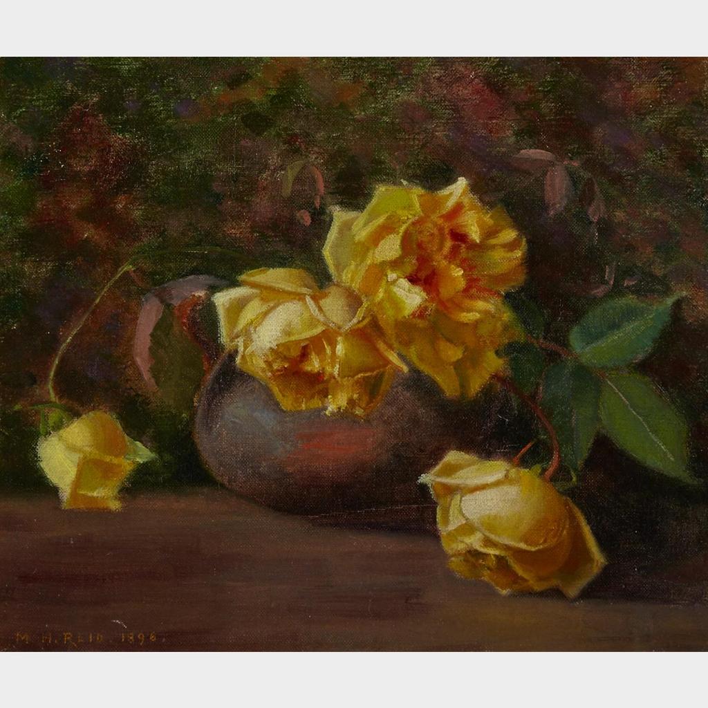Mary Augusta Hiester Reid (1854-1921) - Still Life With Yellow Roses