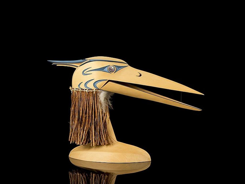 John Marston - a carved and polychromed Heron mask