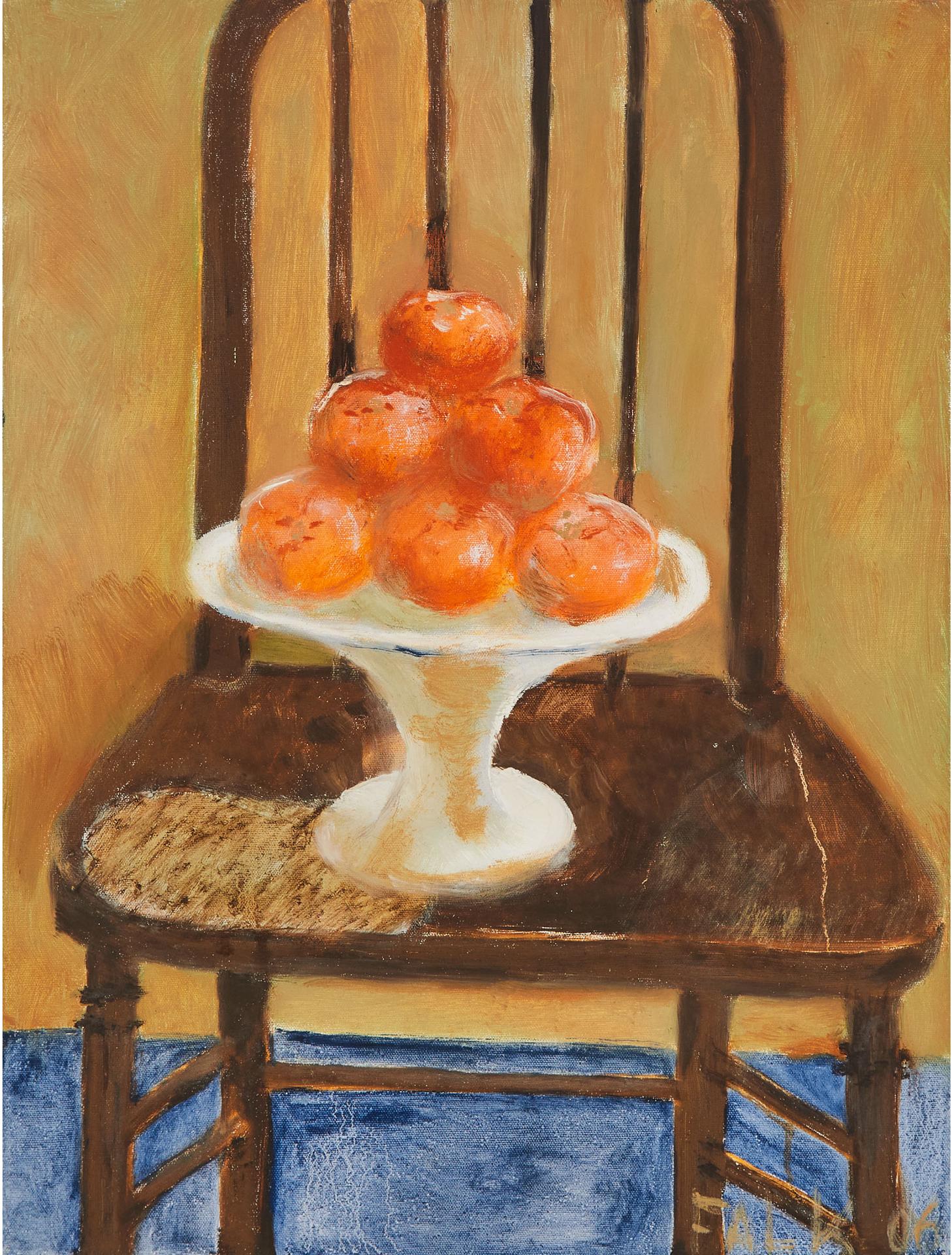 Gathie Falk (1928) - Oranges On Our Kitchen Chair, 2006