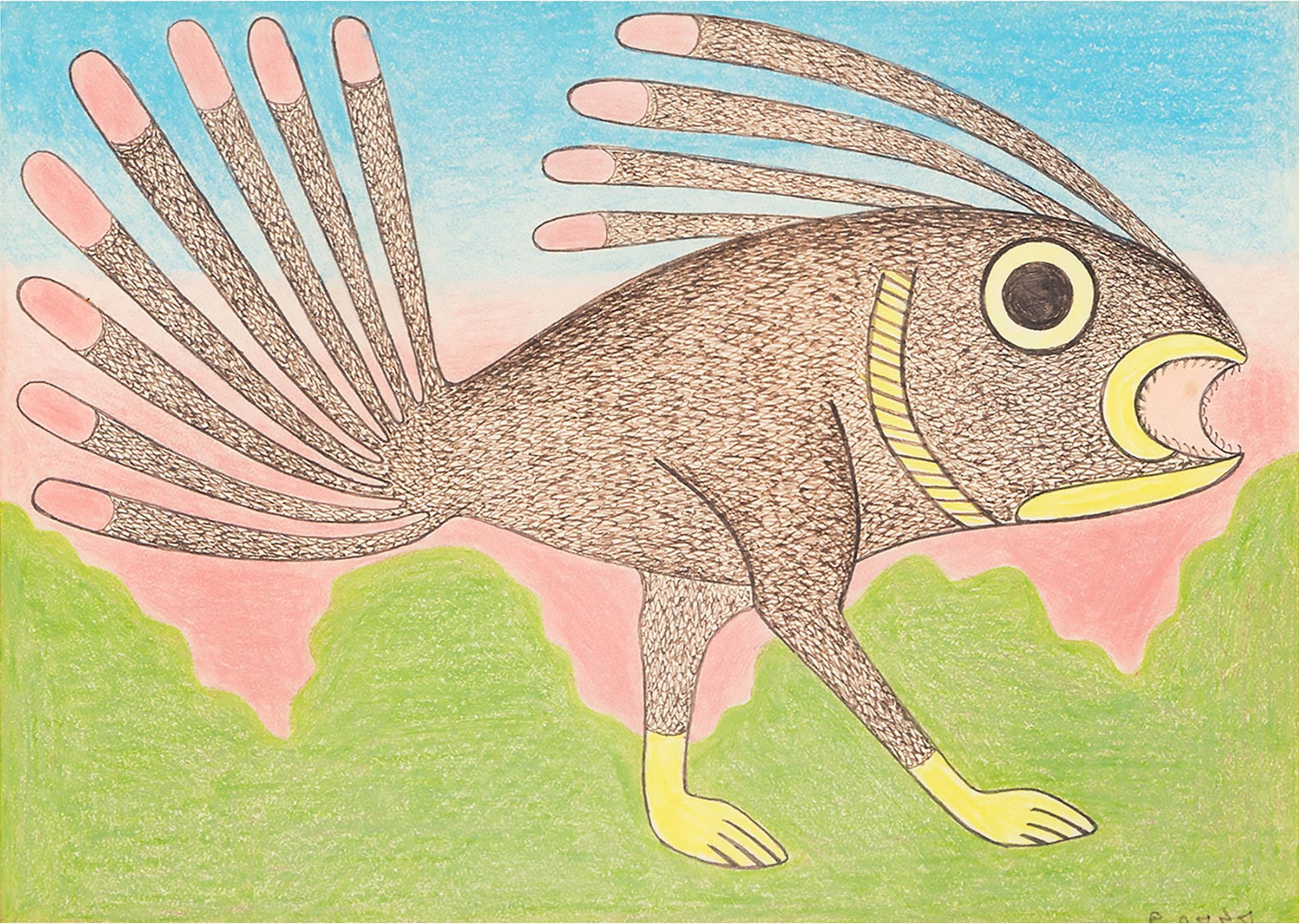 Kenojuak Ashevak (1927-2013) - Untitled (Fish Transformation)