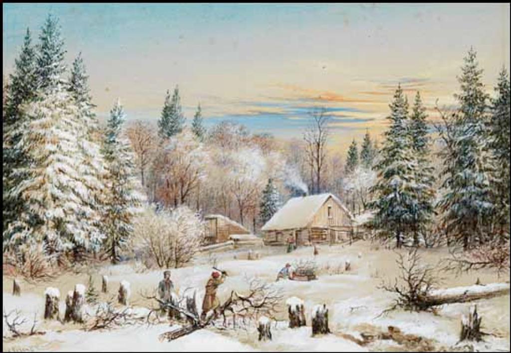 Washington Frederick Friend (1820-1886) - A Canadian Homestead in Winter